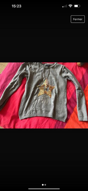 Pull gris etoile