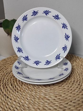 Assiettes à dessert fleurs bleus