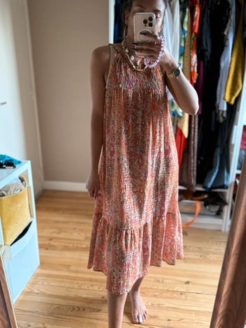 Robe longue été orange à motifs cache cache