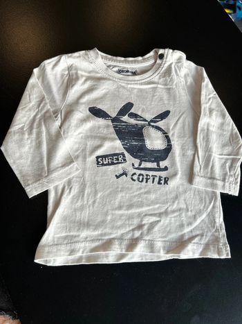 Teeshirt manche longue blanc hélicoptère