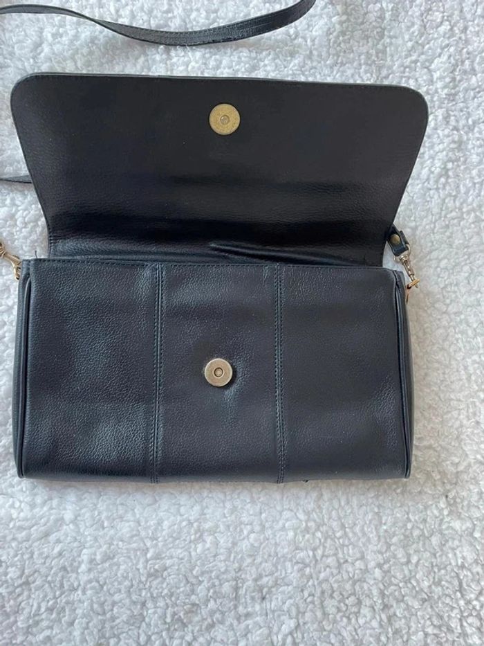 Sac pochette bandoulière imitation similicuir bleu marine - photo numéro 2