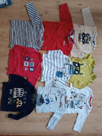 Lot T-shirt garçon manches longues 12 mois