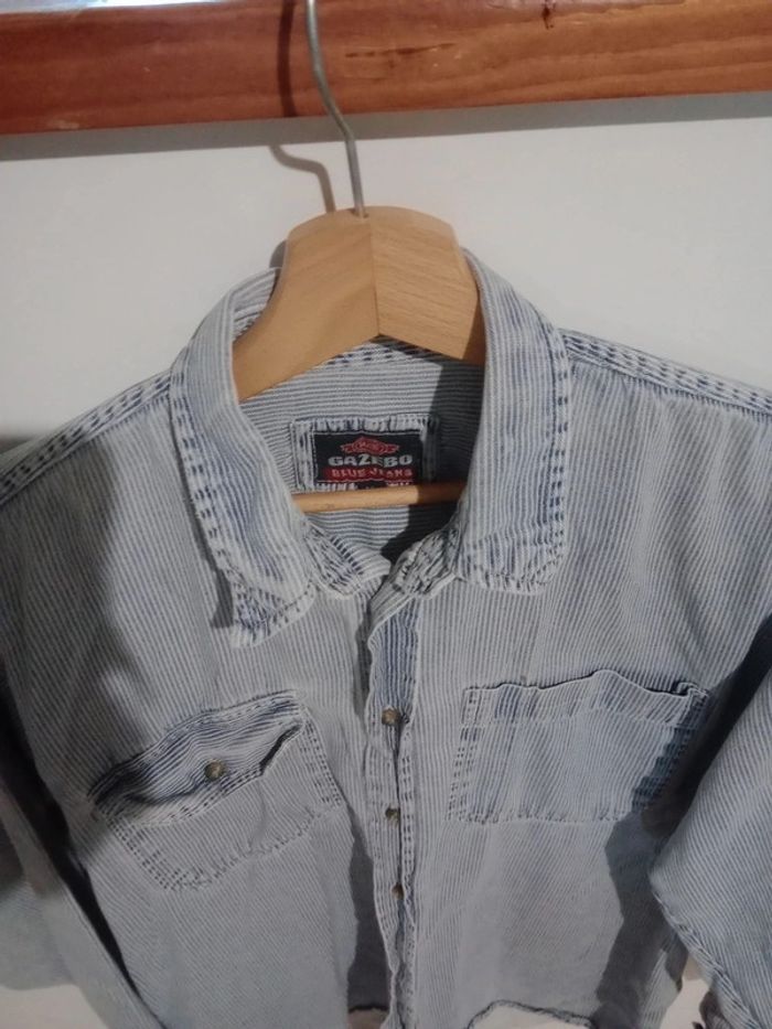 Chemise homme m rayures fines aspect vieilli c69 - photo numéro 3