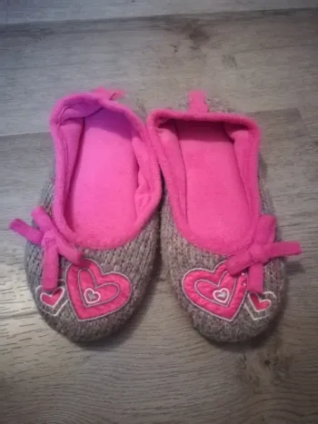 Chausson cœur rose