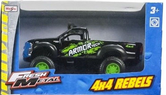 Voiture Ford F-350 Super Duty, Armortech 1999 Noir / Vert 4x rebels Maisto 21205 v