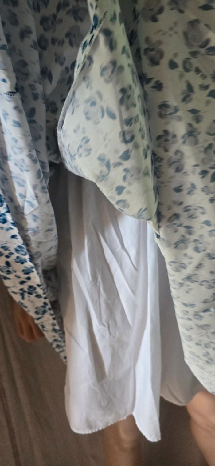 Robe d'été Claudie Pierlot Paris à fleurs bleues taille 38 - photo numéro 6