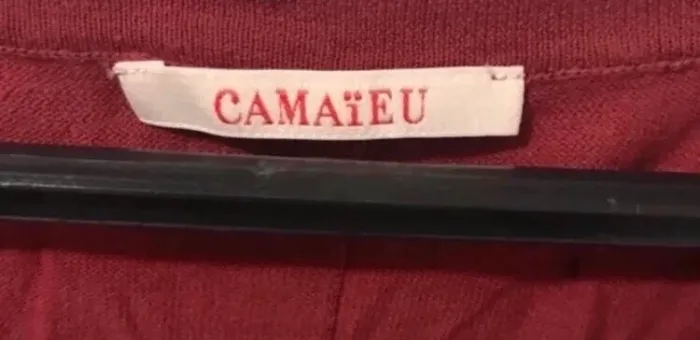 Haut femme été camaïeu très léger manche courte Bordeaux taille XL - photo numéro 4
