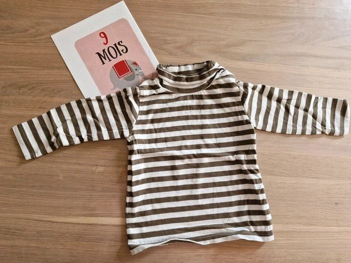 Lot de 5 t-shirts col roulé 9 mois - photo numéro 5