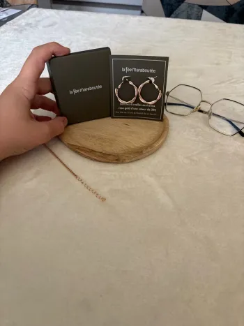 boucle d’oreille rose gold la fée maraboutée
