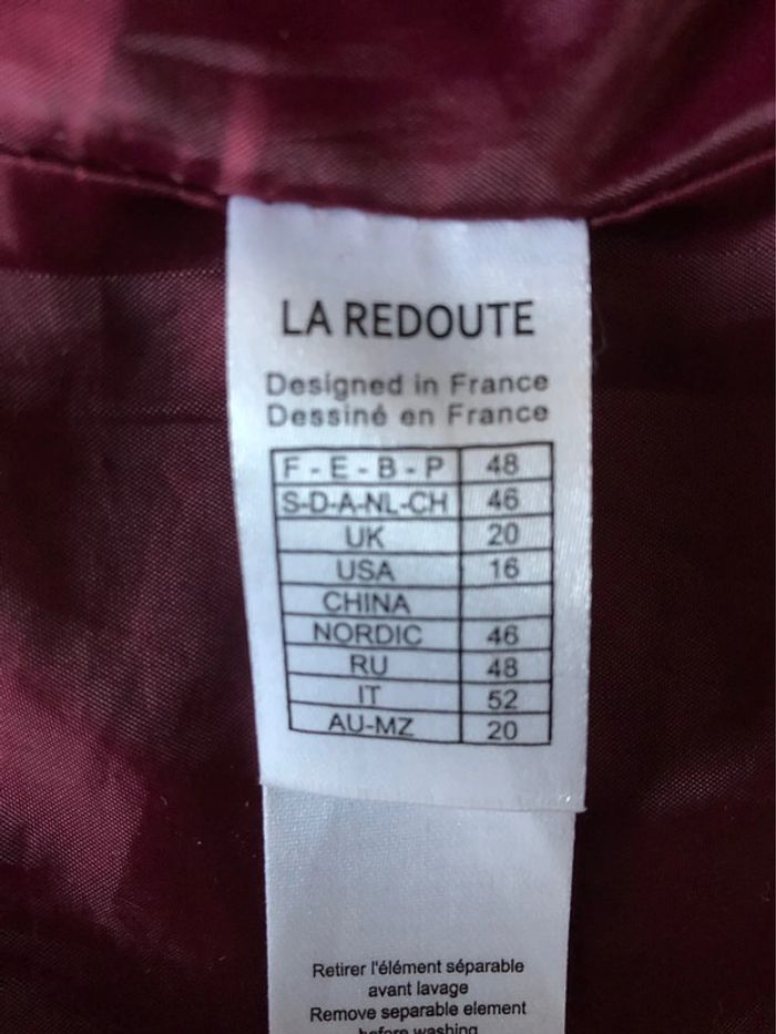 AN68- Manteau long bordeaux laine/polyester T 48 porté 7-8 fois - photo numéro 11