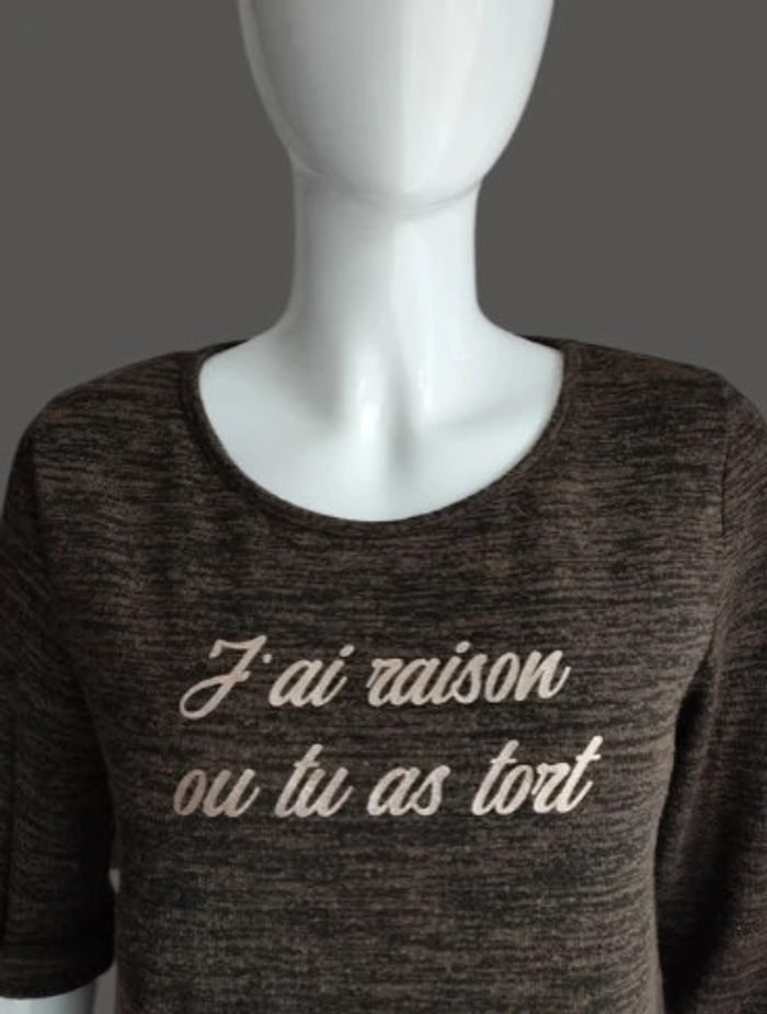 Haut manches longues avec inscription - photo numéro 2