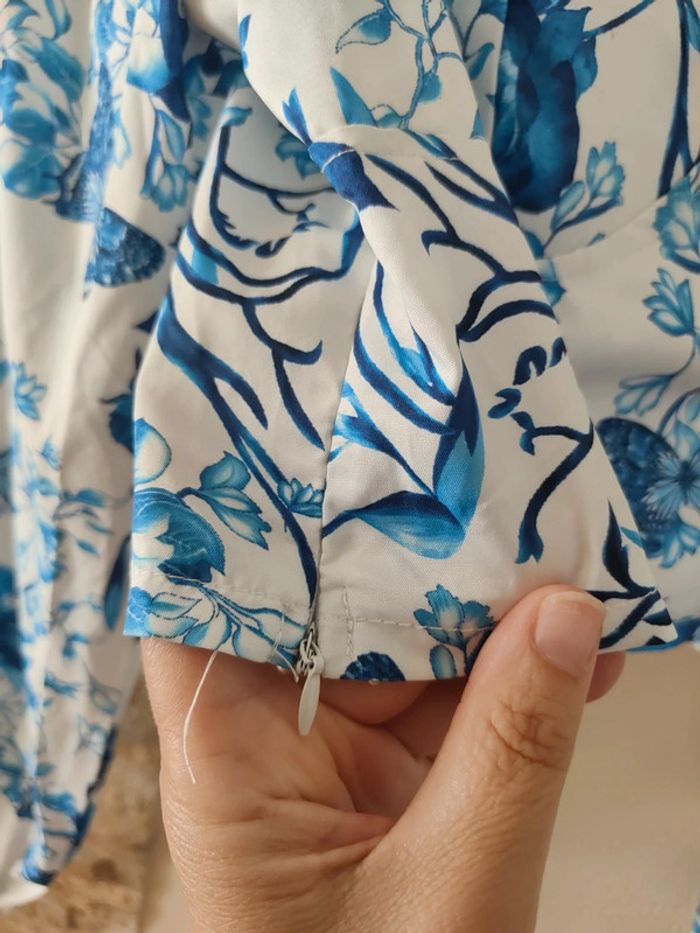 Haut court blanc et bleu xs - photo numéro 4