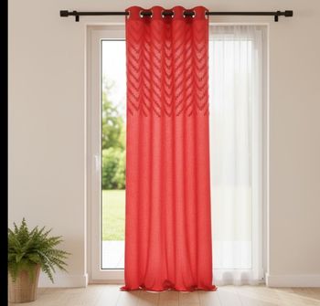 Rideau voilage rouge brique