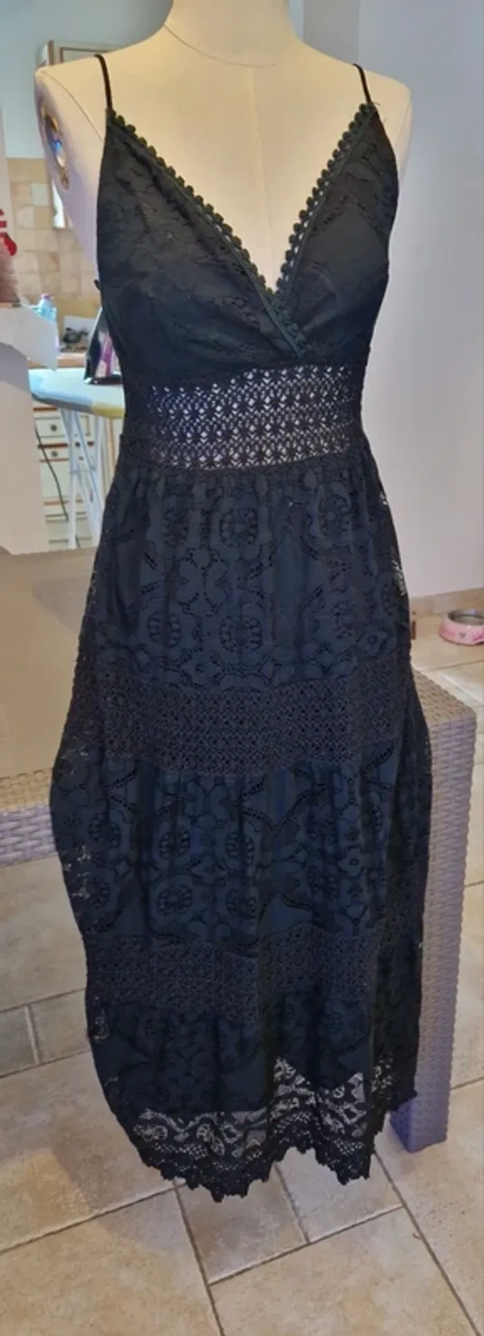 Robe bohème dentelle noir
