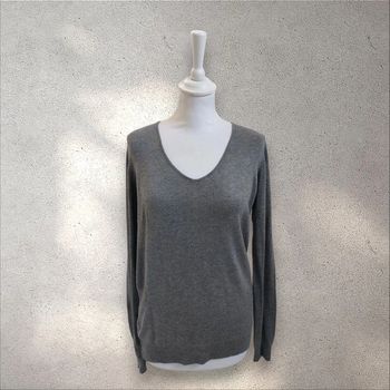 Pull col V gris femme taille L