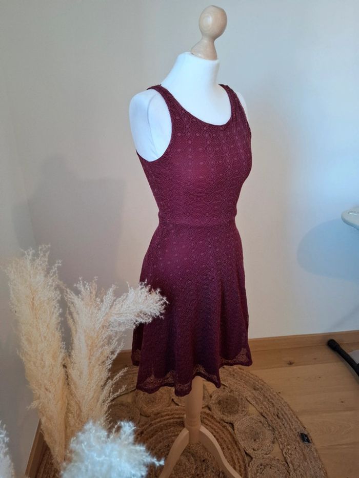 Robe Bordeaux en dentelle Jennyfer taille XS 34 - photo numéro 5