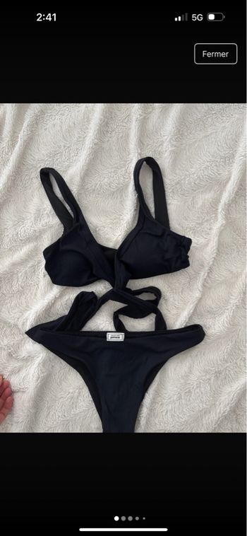 Maillot de bain noir croisé 