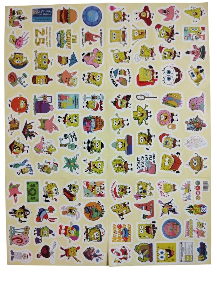 Set 100 petits stickers autocollants Bob l'éponge - photo numéro 2