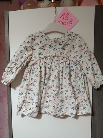 Robe velours fleurie 18 mois 