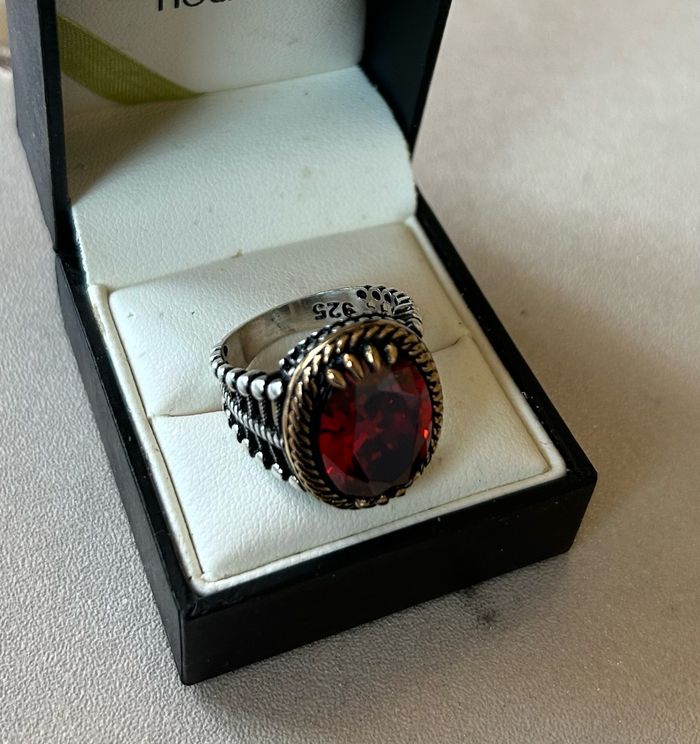 Chevalière en argent 925 pierre naturelle taille 64 - photo numéro 4