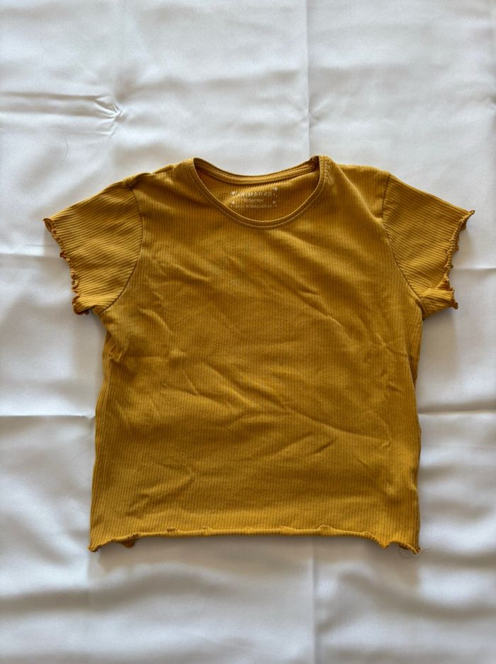 T-shirt manches courtes moutarde - 12/13 ans
