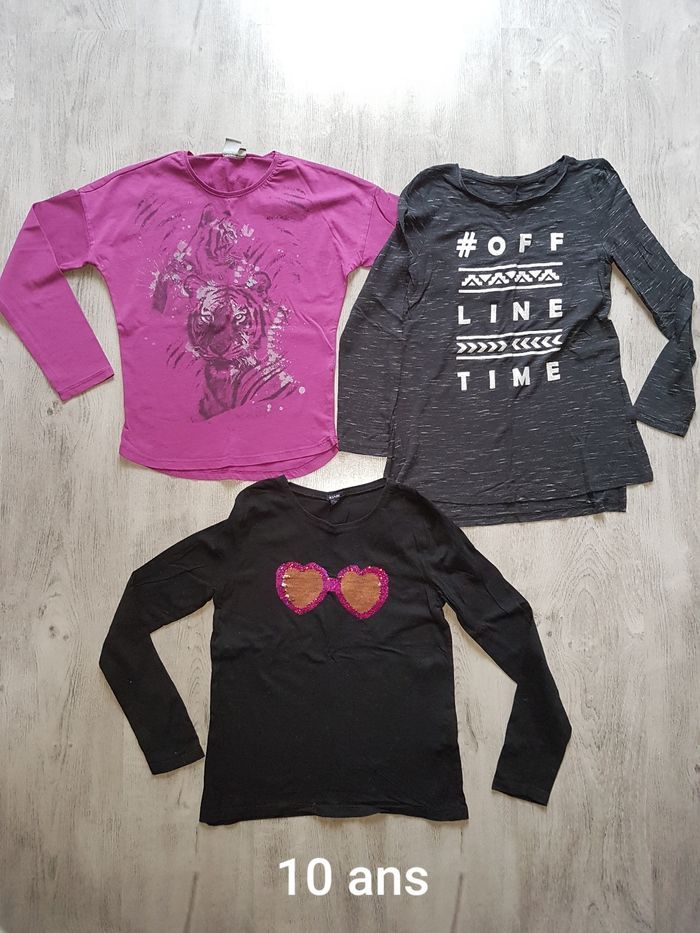 Lot t shirts manches longues 10 ans