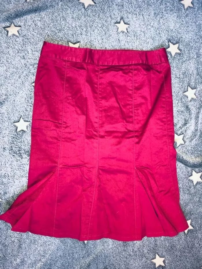 Jupe femme rouge bordeau taille L zara basics - photo numéro 2