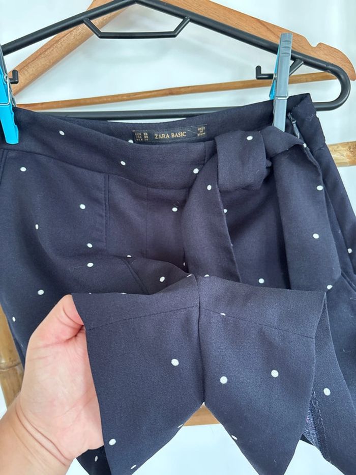 Short bleu marine à pois blanc Zara taille XS - photo numéro 6