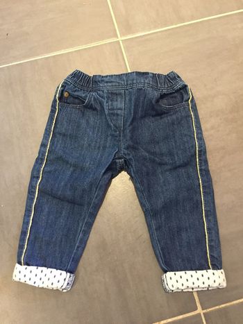 Jeans revers paillettes 6 mois