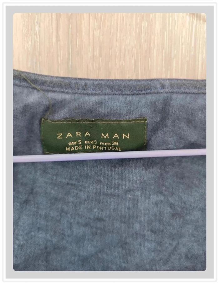 Zara – Tee-shirt homme – Taille S – Tons bleu/gris - photo numéro 3