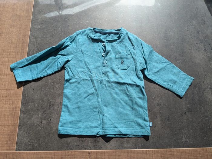 Tee shirt manches longues 6 mois turquoise