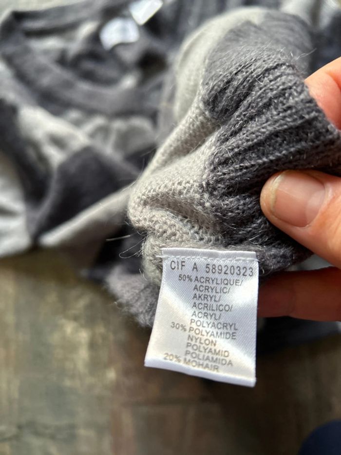 Pull rayé tout doux 20% mohair - photo numéro 3