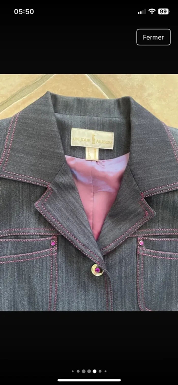 💎Petite pépite, magnifique blazer en 38 de la prestigieuse marque Un jour Ailleurs excellent état - photo numéro 9