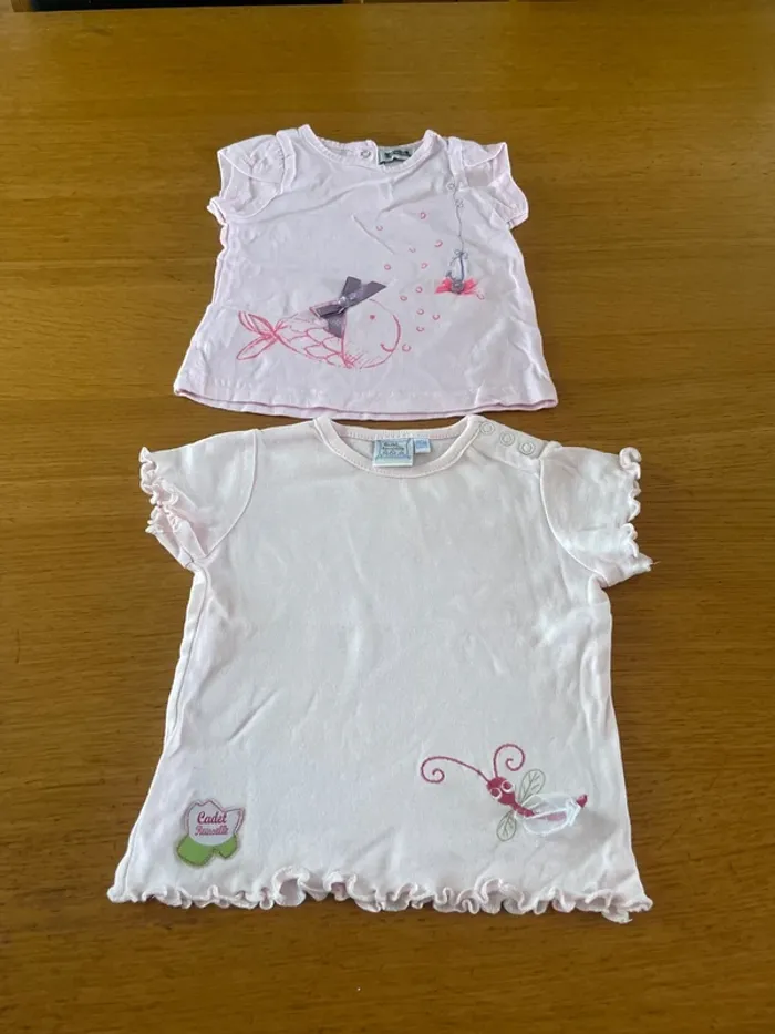 2 t-shirt fille 6 mois