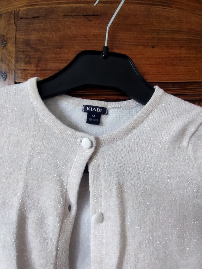 Gilet beige rosé pailleté 5 ans Kiabi - photo numéro 4