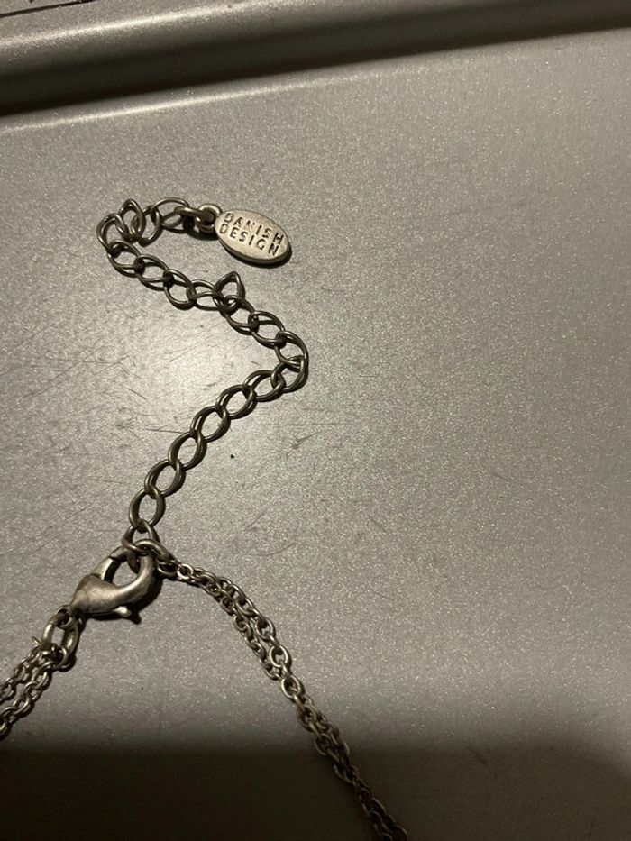 Collier métal et émail jaune fleurs et fées vintage 90s Pilgrim - photo numéro 4