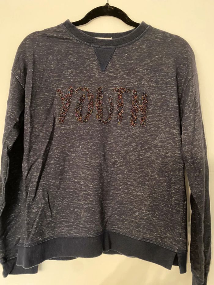 Pull bleu marine "YOUTH"