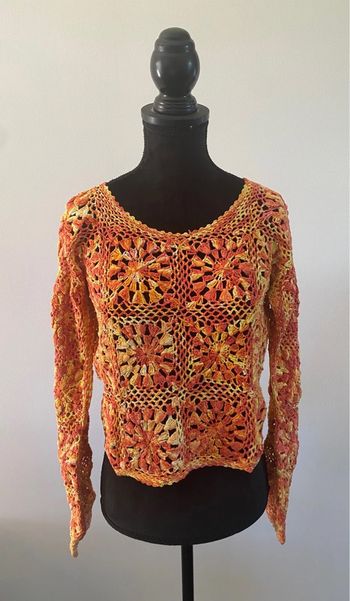 Pull Palme en maille crochet taille S