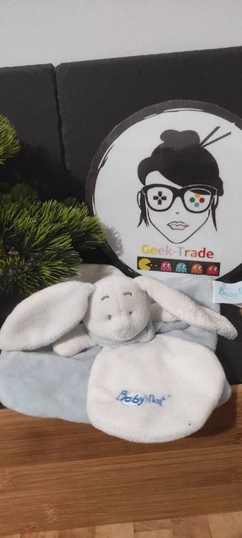 doudou lapin baby nat blanc bleu bn777 douceur écharpe pétale Comforter Knuffel