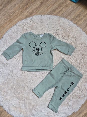 Ensemble léger Mickey nid d'abeille 3 mois 60 cm