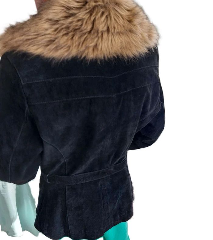 Veste en  daim  avec col fourrure amovible T38 - photo numéro 11