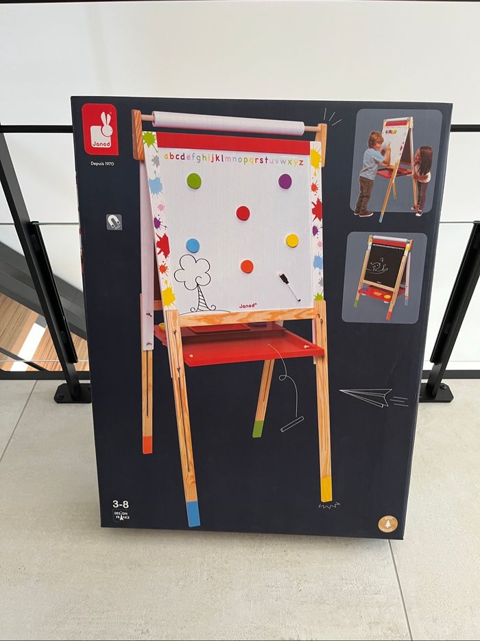 Tableau en bois janod ardoise et magnétique