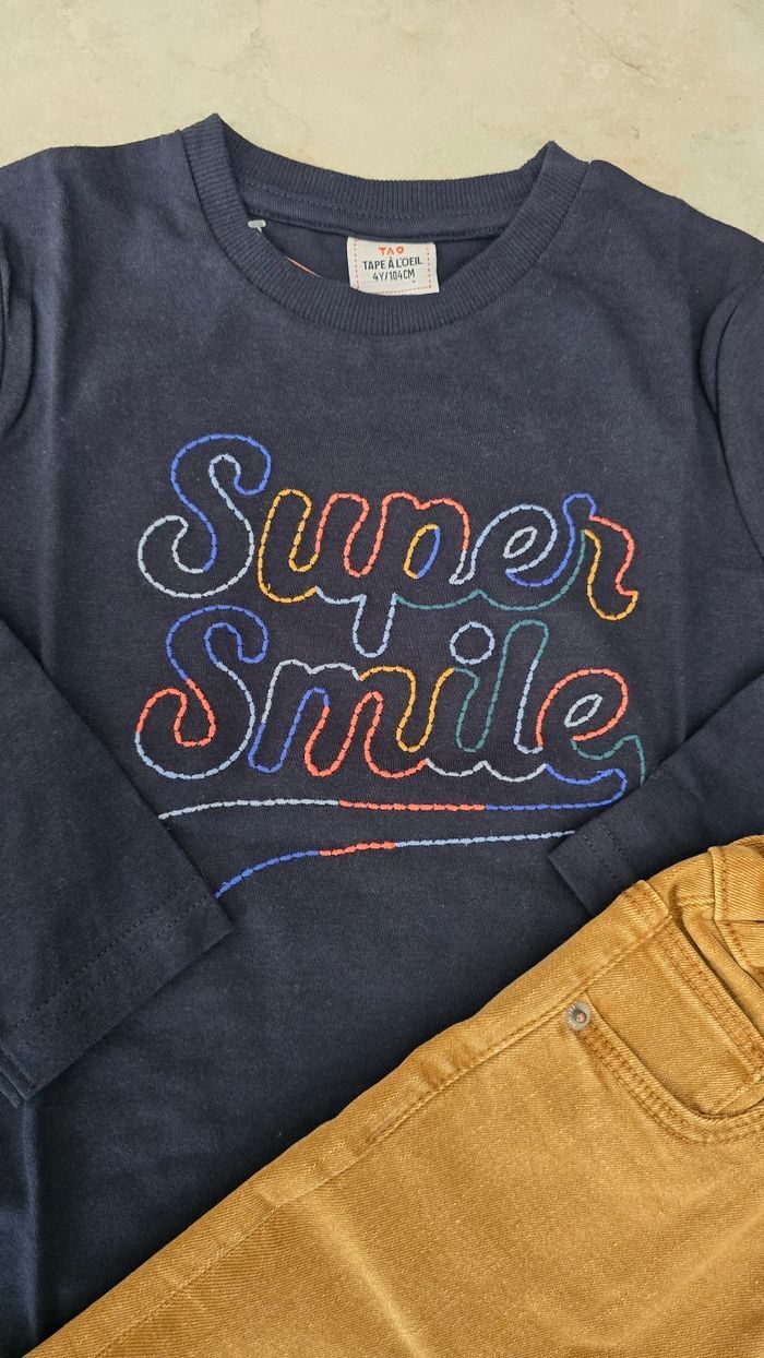 Neufs (non portés) 🏷💙🤩🥰ensemble teeshirt ml et jeans slim 4 ans garçon 🤩🥰 - photo numéro 6