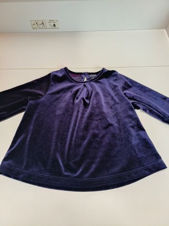 Tee-shirt tunique manches longues velours fille 18 mois