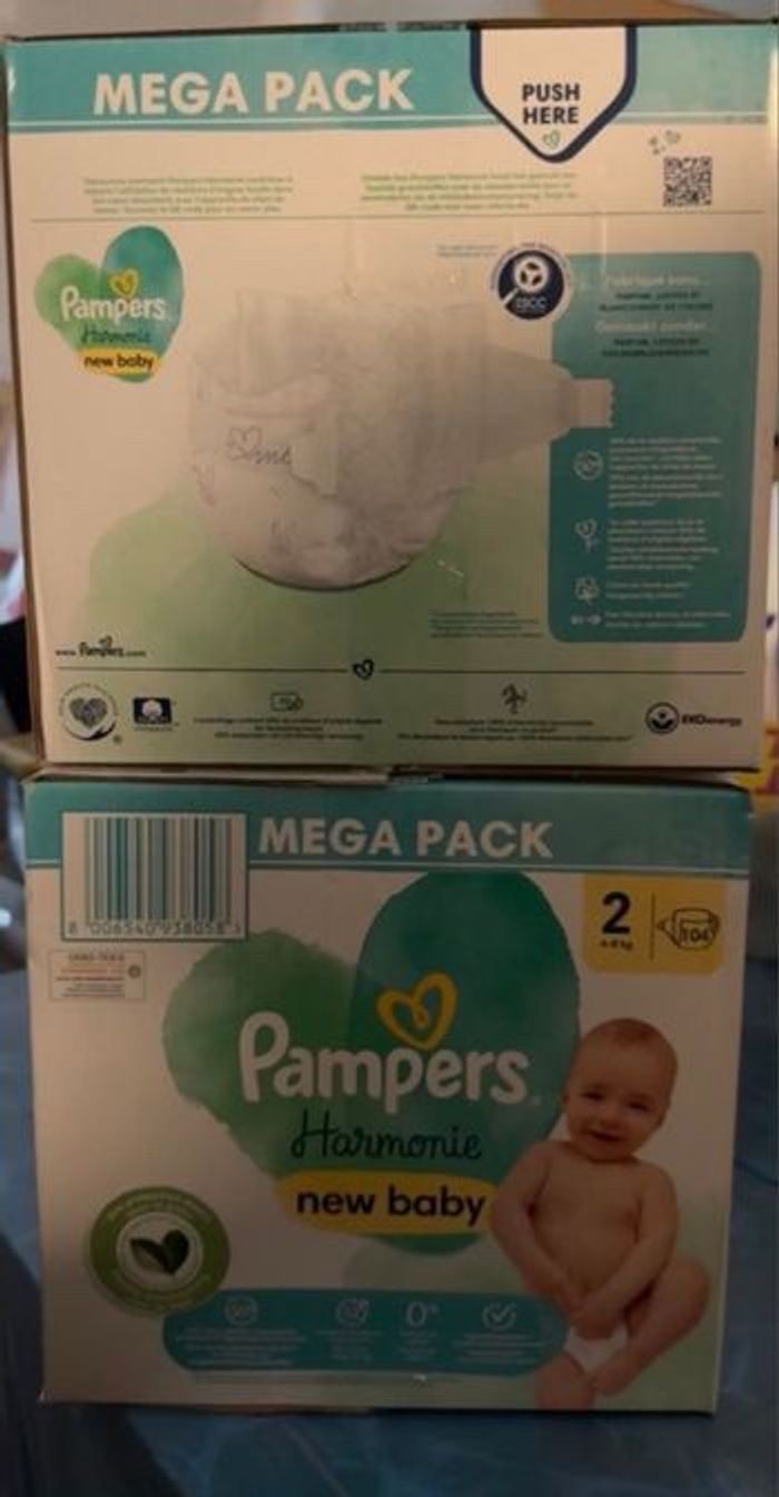 Pampers harmonie Taille 2 mega pack x2 - photo numéro 2