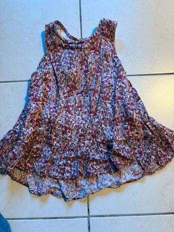 Haut ikks rouge a fleurs