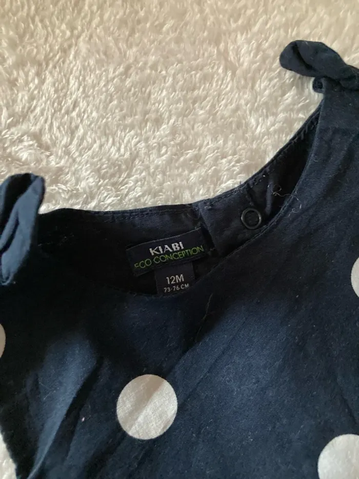 Robe Kiabi, noir à pois blanc, 12 mois - photo numéro 3
