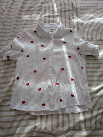 Chemise Blouse Jubylee - Coeurs Rouges Brodés