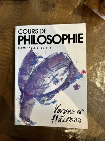 Livre cours de philosophie terminale,L.ES et S