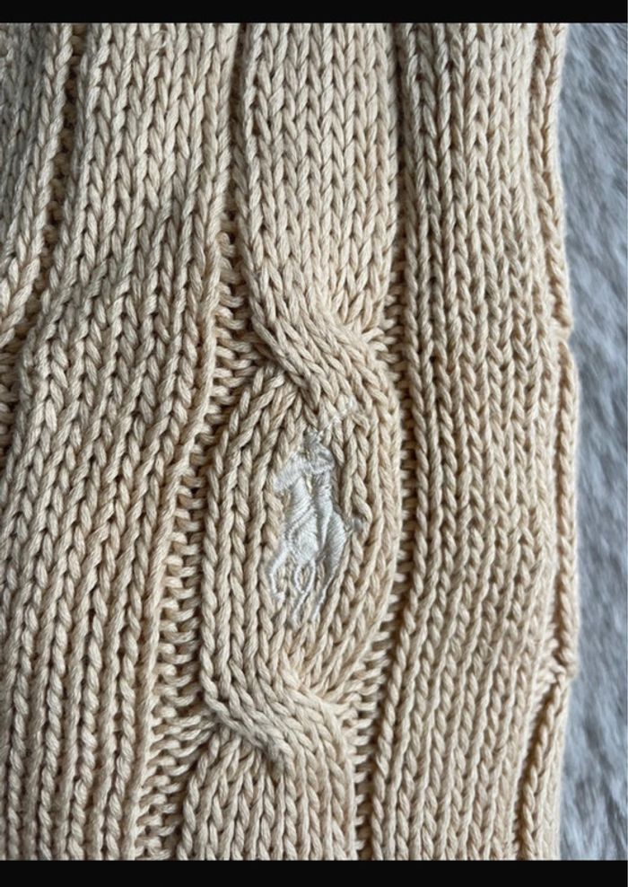 Pull col V Ralph Lauren beige taille S - photo numéro 3